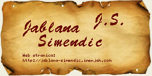 Jablana Simendić vizit kartica